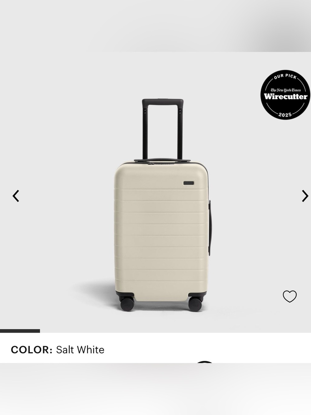 Away Carry-On Luggage in Salt White